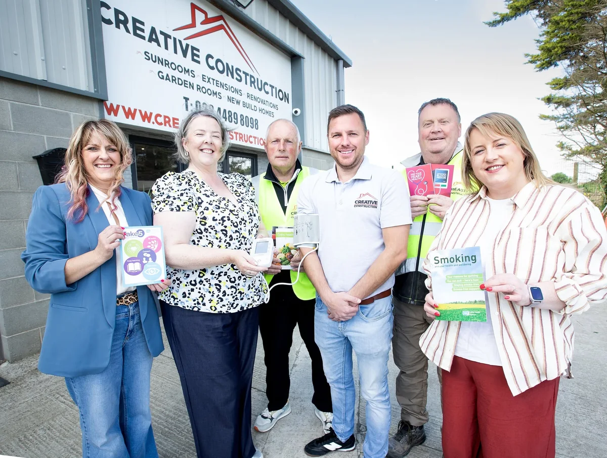 Creative Construction team members taking part in workplace health checks